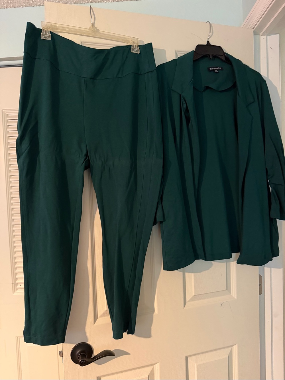 Zenana Outfitters Deep Teal Green Cropped Pantsuit Set